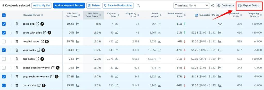 Helium 10 Magnet - Export and Organise Your Keywords