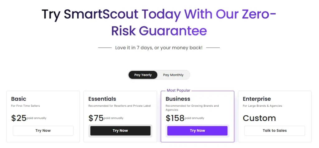 SmartScout Pricing Plan