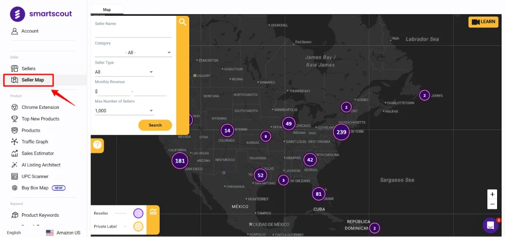 SmartScout - Seller Map