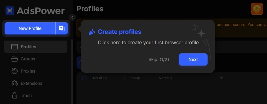 AdsPower - Create Profile