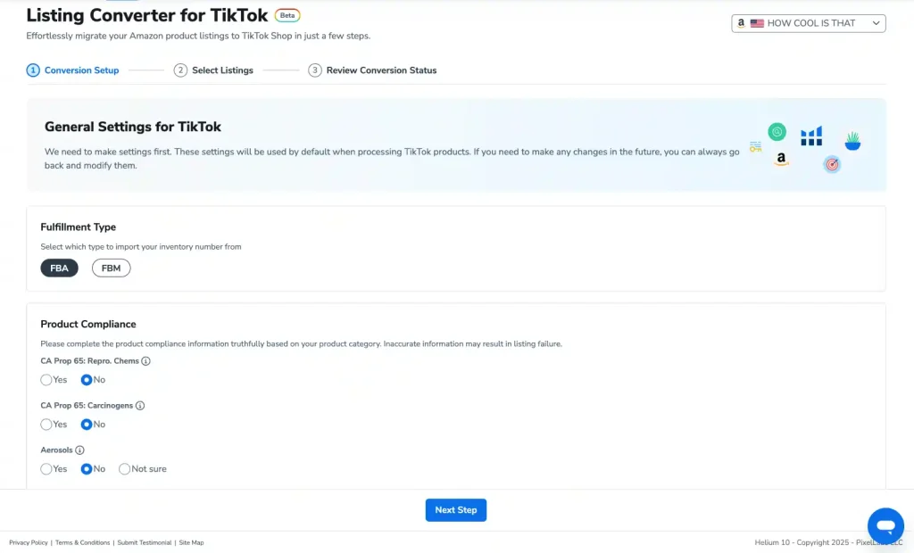Amazon to TikTok Listing Converter- Helium 10