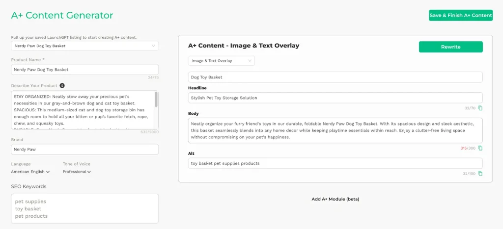 Elevate Your Brand with AI-Powered A+ Content