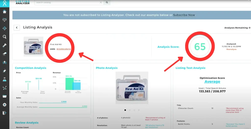 Input Your ASIN in Viral Launch Listing Analyzer