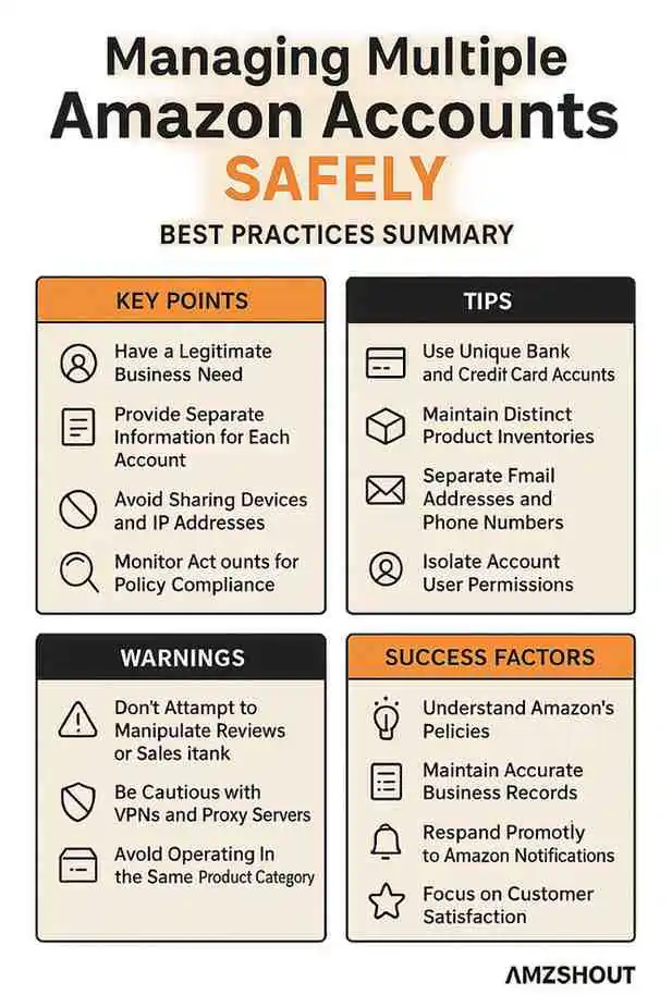 Manage multiple amazon accounts safely