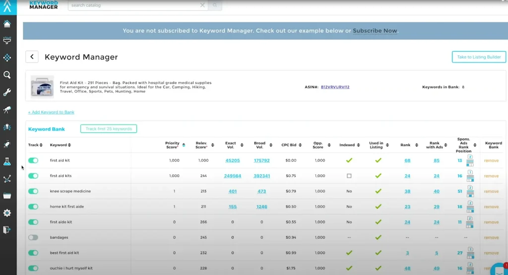 Viral launch Keyword Manager