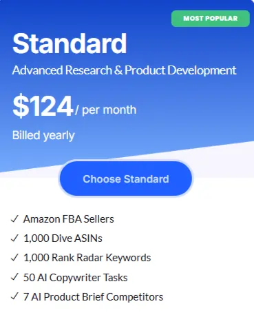 Data Dive standard plan
